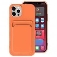 Kryt s kapsou na karty pre iPhone 12 - oranžový
