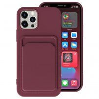 Kryt s kapsou na karty pre iPhone 11 Pro - vínový