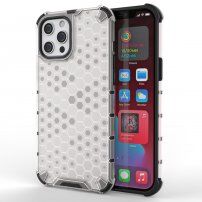 Kryt so štruktúrou včelieho plástu pre iPhone 13 Pro Max - biely