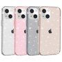 Transparentný kryt s trblietkami pre iPhone 13 mini - sivý