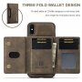 DG.MING 2 v 1 kryt s odnímateľnou magnetickou peňaženkou pre iPhone X / XS - kávový