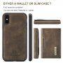 DG.MING 2 v 1 kryt s odnímateľnou magnetickou peňaženkou pre iPhone X / XS - kávový