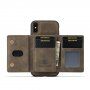 DG.MING 2 v 1 kryt s odnímateľnou magnetickou peňaženkou pre iPhone X / XS - kávový