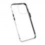 Puzdro pre celý telefón z tvrdeného skla s kovovým rámčekom pre iPhone 13 Pro - strieborné