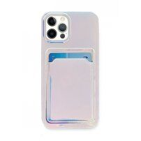 Meňavý kryt s kapsou na karty pre iPhone 11 Pro Max - fialový