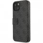 Guess 4G Metal Logo flipové puzdro pre iPhone 13 - sivé