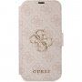 Guess 4G Metal Logo flipové puzdro pre iPhone 13 - ružové