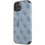 Guess 4G Metal Logo flipové puzdro pre iPhone 13 - modré
