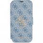 Guess 4G Metal Logo flipové puzdro pre iPhone 13 Pro - modré