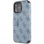 Guess 4G Metal Logo flipové puzdro pre iPhone 13 Pro - modré