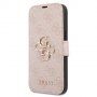 Guess 4G Metal Logo flipové puzdro pre iPhone 13 Pro - ružové
