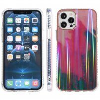 Nárazuvzdorný ochranný kryt so vzorom vodových farieb pre iPhone 13 - fialový