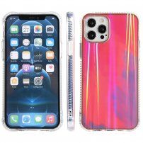 Nárazuvzdorný ochranný kryt so vzorom vodových farieb pre iPhone 13 Pro Max - ružový