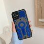 Nárazuvzdorný kryt so vzorom kamufláže pre iPhone 12 - modrý