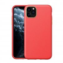 Nárazuvzdorný kryt s textúrou kože pre iPhone 11 Pro Max - červený