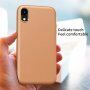 Nárazuvzdorný kryt s textúrou kože pre iPhone XR - hnedý