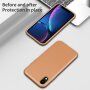 Nárazuvzdorný kryt s textúrou kože pre iPhone XR - hnedý