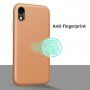 Nárazuvzdorný kryt s textúrou kože pre iPhone XR - hnedý