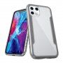 Extra odolný kryt s transparentnou zadnou stranou a kovovým rámom pre iPhone 12 Pro Max - sivý
