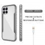 Extra odolný kryt s transparentnou zadnou stranou a kovovým rámom pre iPhone 12 Pro Max - sivý