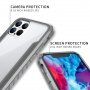 Extra odolný kryt s transparentnou zadnou stranou a kovovým rámom pre iPhone 12 Pro Max - sivý