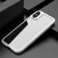 Nárazuvzdorný transparentný kryt s karbónovou textúrou pre iPhone X / XS - biely