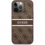 Guess 4G Printed Stripe kryt pre iPhone 13 Pro - hnedý