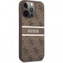 Guess 4G Printed Stripe kryt pre iPhone 13 Pro - hnedý