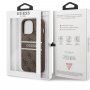 Guess 4G Printed Stripe kryt pre iPhone 13 Pro - hnedý