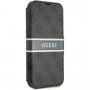 Guess 4G Printed Stripe flipové puzdro pre iPhone 13 mini - sivé