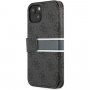 Guess 4G Printed Stripe flipové puzdro pre iPhone 13 mini - sivé