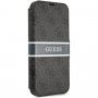 Guess 4G Printed Stripe flipové puzdro pre iPhone 13 Pro Max - sivé