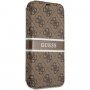 Guess 4G Printed Stripe flipové puzdro pre iPhone 13 Pro Max - hnedé