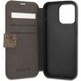 Guess 4G Printed Stripe flipové puzdro pre iPhone 13 Pro Max - hnedé