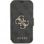 Guess 4G Metal Logo flipové puzdro pre iPhone 13 mini - sivé
