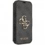 Guess 4G Metal Logo flipové puzdro pre iPhone 13 mini - sivé