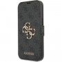 Guess 4G Metal Logo flipové puzdro pre iPhone 13 Pro Max - sivé