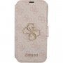 Guess 4G Metal Logo flipové puzdro pre iPhone 13 Pro Max - ružové