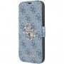 Guess 4G Metal Logo flipové puzdro pre iPhone 13 Pro Max - modré