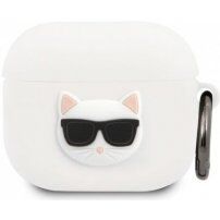 Karl Lagerfeld Choupette Head silikónový obal pre AirPods 3 - biely