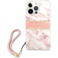 Guess Marble Stripe kryt pre iPhone 13 Pro Max - ružový