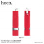 HOCO selfie tyč s drôtovou spúšťou s lightning konektorom pre Apple iPhone – max. 65 cm – červená