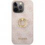 Guess 4G Ring kryt s držiakom na prst pre iPhone 13 Pro Max - ružový