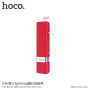 HOCO selfie tyč s drôtovou spúšťou s lightning konektorom pre Apple iPhone – max. 65 cm – červená