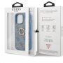 Guess 4G Ring kryt s držiakom na prst pre iPhone 13 Pro Max - modrý