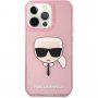 Karl Lagerfeld Full Glitter Karl Head kryt pre iPhone 13 Pro Max - ružový