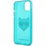 Karl Lagerfeld Choupette Head kryt pre iPhone 13 mini - tyrkysový