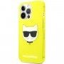 Karl Lagerfeld Choupette Head kryt pre iPhone 13 Pro Max - neónovo žltý