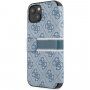 Guess 4G Printed Stripe flipové puzdro pre iPhone 13 mini - modré