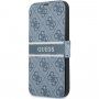 Guess 4G Printed Stripe flipové puzdro pre iPhone 13 - modré
